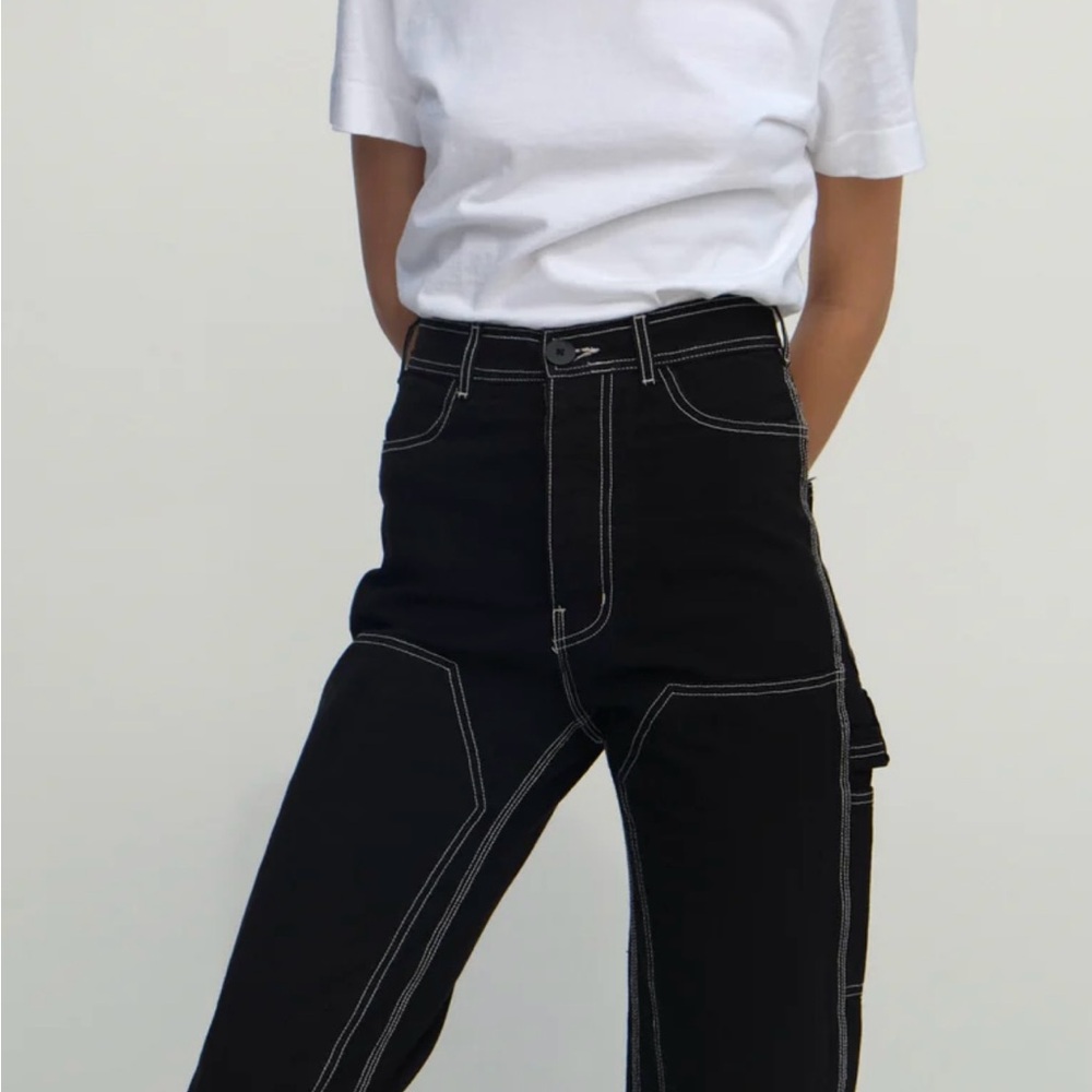 Jesse Kamm Black Patch Front Handy Pants NWT